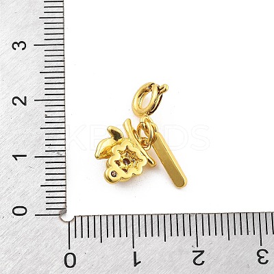 Brass Rhinestone Fruits Pendant Decoration HJEW-P020-01F-G-1