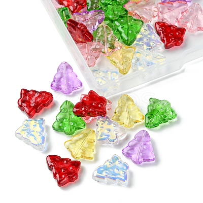 60Pcs 6 Colors Transparent Glass Bead Strands EGLA-FS0001-44-1