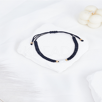 1Pc Imitation Pearl Braided Beads Bracelets for Men Women BJEW-LP0003-13B-1