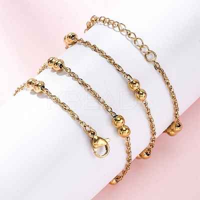 304 Stainless Steel Double Round Rope Chain Necklaces NJEW-C073-06G-1