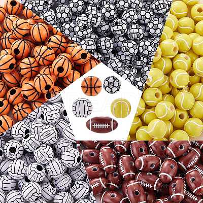 500Pcs 5 Style Craft Style Acrylic Beads FIND-SZ0005-81-1