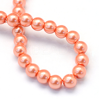 Baking Paint Pearlized Glass Pearl Round Beads Strands X-HY-Q330-8mm-77-1