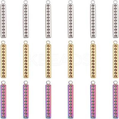18Pcs 3 Colors 304 Stainless Steel Pendant Cabochon Settings FIND-AR0004-95-1