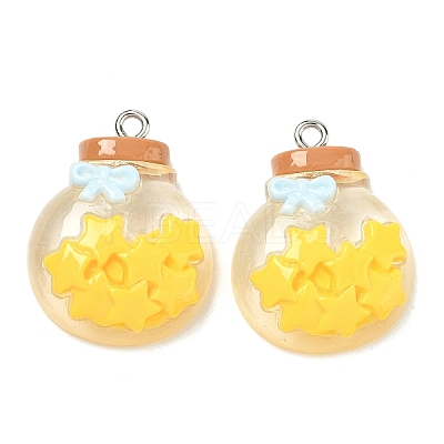 Transparent Resin Pendants RESI-K203-19-1