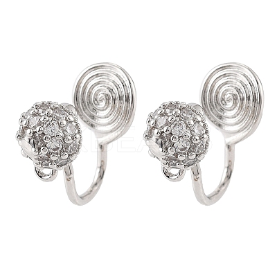 Brass Clip-on Earring Findings LS-KK-K371-27B-P-1