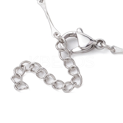 Stainless Steel Bar Link Chain Bracelet Makings AJEW-JB01290-02-1