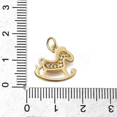 Brass Micro Pave Cubic Zirconia Pendants KK-D431-007G-1