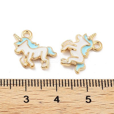 Light Gold Plated Alloy Enamel Pendants X-ENAM-M219-08KCG-04-1