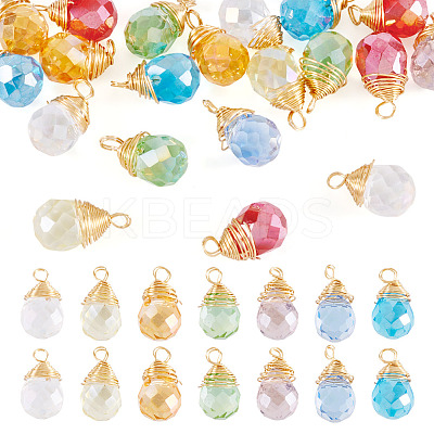 20Pcs Glass Pendants PALLOY-TA00240-1
