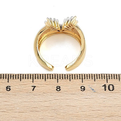 Brass Micro Pave Cubic Zirconia Cuff Rings RJEW-D333-04B-G-1