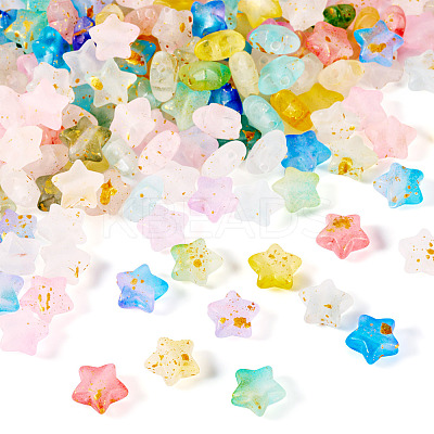 180Pcs 9 Colors Gradient Color Transparent Acrylic Beads OACR-TA0003-40-1
