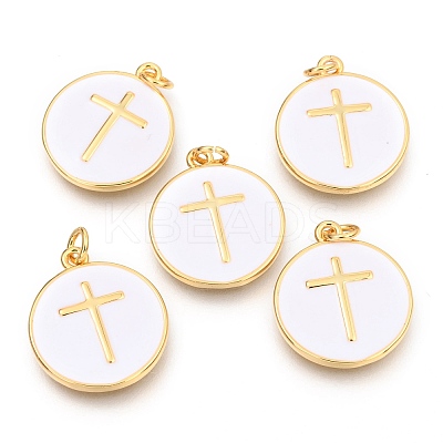 Brass Enamel Pendants LS-KK-B027-02G-B-1
