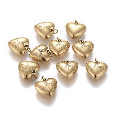 Mother's Day Ion Plating(IP) 304 Stainless Steel Charms STAS-I164-006G-1
