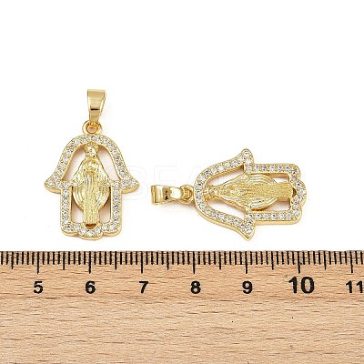 Brass Micro Pave Cubic Zirconia Pendants KK-S526-43G-1