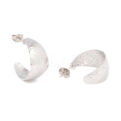 Non-Tarnish 304 Stainless Steel Chunky C-shape Stud Earrings EJEW-P198-13P-1
