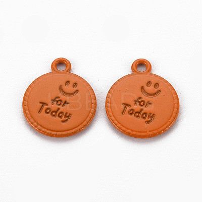 Spray Painted Alloy Pendants LS-PALLOY-Q433-030F-RS-1