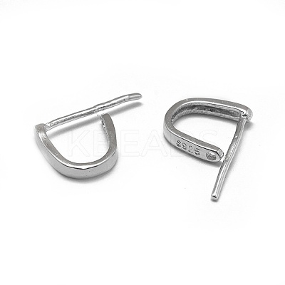 Anti-Tarnish 925 Sterling Silver Ice Pick Pinch Bails STER-L057-079A-1