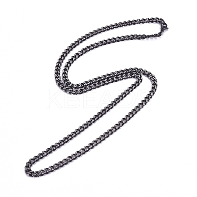 Men's 304 Stainless Steel Cuban Link Chain Necklaces NJEW-G340-07B-1