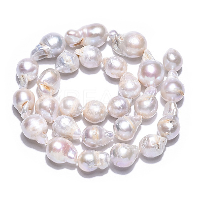 Natural Baroque Pearl Keshi Pearl Beads Strands PEAR-S019-02C-01-1
