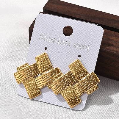 304 Stainless Steel Stud Earrings for Women LS-EJEW-K306-26G-1