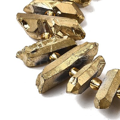 Electroplated Natural Quartz Crystal Beads Strands G-F800-B-1