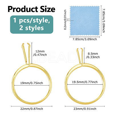 Aluminium Alloy Finger Rings Components FIND-DC0006-70G-1