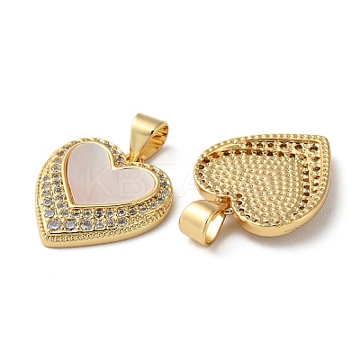 Brass Micro Pave Cubic Zirconia Pendants KK-D057-14G-1