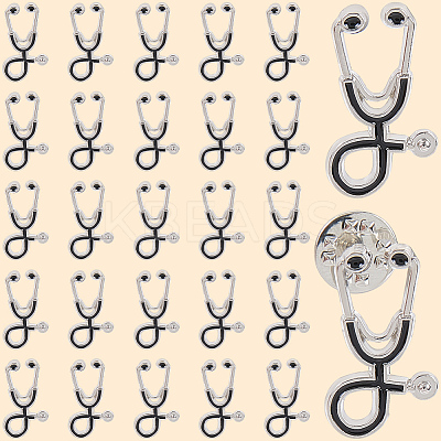 30Pcs Creative Zinc Alloy Brooches JEWB-CP0001-35-1