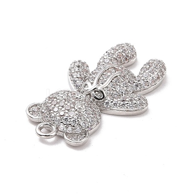 Eco-friendly Brass Micro Pave Clear Cubic Zirconia Pendants KK-D079-02P-1