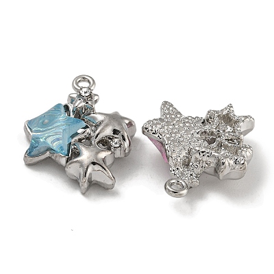 Rack Plating Alloy Rhinestone Pendants PALLOY-F312-04P-1