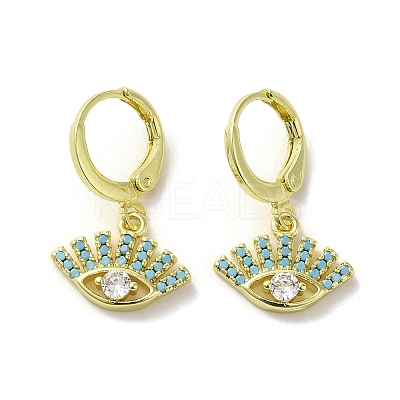 Eye Real 18K Gold Plated Brass Dangle Leverback Earrings EJEW-Q797-11G-1