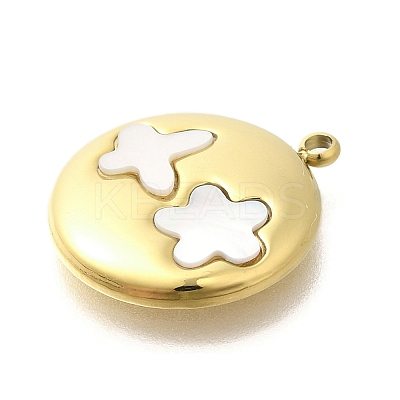 Ion Plating(IP) 304 Stainless Steel Pave Shell Pendants STAS-K263-70G-1