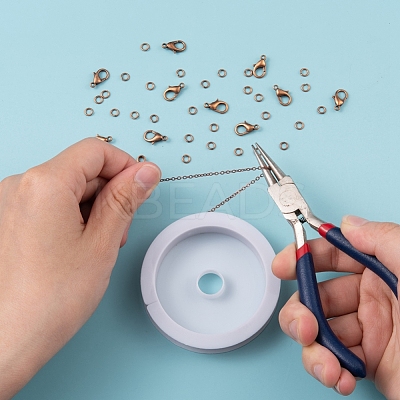 DIY 3m Brass Cable Chain Jewelry Making Kit DIY-YW0005-75R-1