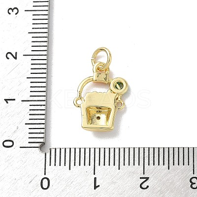 Brass Micro Pave Cubic Zirconia Charms KK-A273-15G-02-1