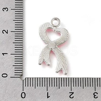 Breast Cancer Pink Awareness Ribbon Theme Alloy Enamel Pendants LS-ENAM-C026-01D-S-1