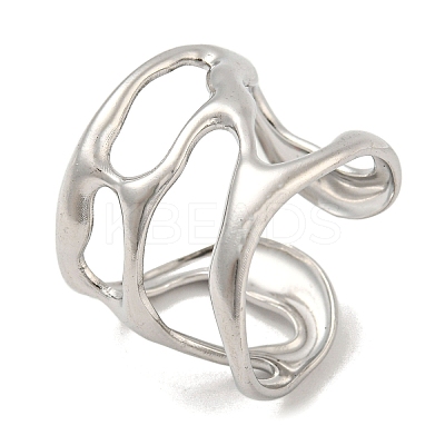 Non-Tarnish 304 Stainless Steel Open Cuff Ring RJEW-C067-25P-1