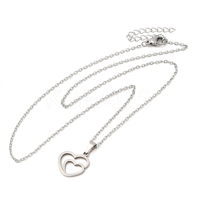 Non-Tarnish 306 Stainless Steel Pendant Necklace for Women NJEW-Q772-01P-02-1