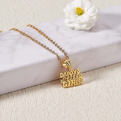 Word Daddy's Little Girl Pendant Necklace JN1040A-1