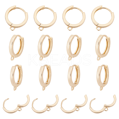 8 Pairs Brass Hoop Earring Findings KK-AR0002-74-1