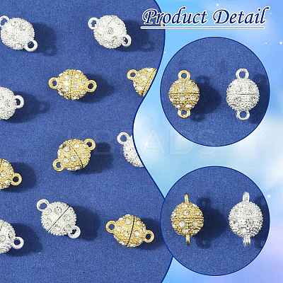10 Bags Alloy Rhinestone Magnetic Clasps RB-FS0001-08S-1