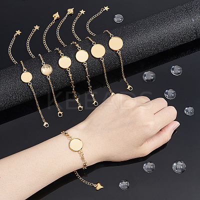 DIY Blank Dome Flat Round Link Bracelet Making Kit DIY-UN0003-85-1