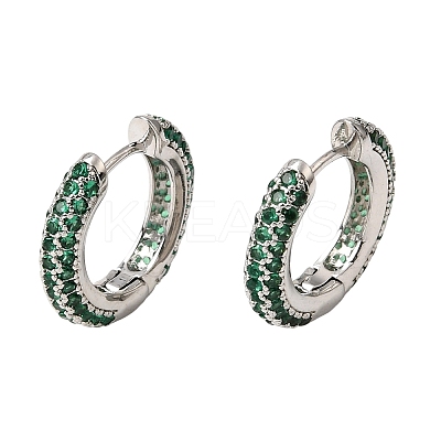 Brass Micro Pave Cubic Zirconia Hoop Earrings KK-CBA8324-24P-1