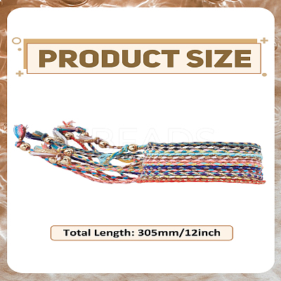 12Pcs 12 Colors Adjustable Cotton Cord Braided Bracelet Sets BJEW-LP0002-40-1