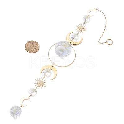 Glass Teardrop Window Hanging Suncatchers HJEW-JM04515-01-1