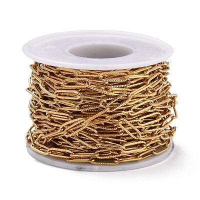 3.28 Feet 304 Stainless Steel Paperclip Chains X-CHS-D033-06G-01-1