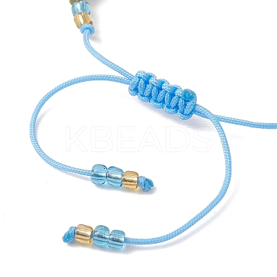 Glass Braided Beaded Bracelets BJEW-MZ00301-01-1