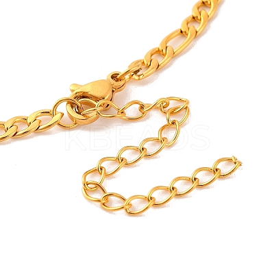 Constellation 202 Stainless Steel Figaro Chain Link Bracelets for Women Men AJEW-U006-01H-1