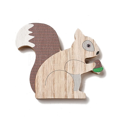Autumn Single Face Printed Wood Cabochons WOOD-I010-01B-1