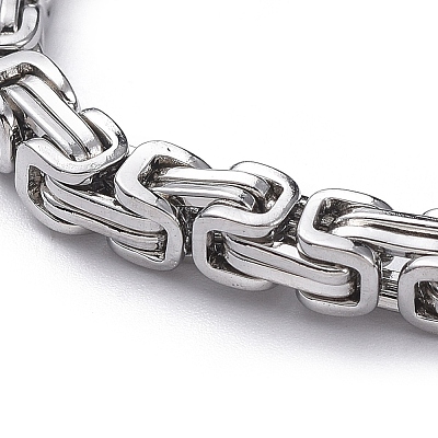 Tarnish Resistant Unisex 201 Stainless Steel Byzantine Chain Bracelets BJEW-L637-34A-P-1