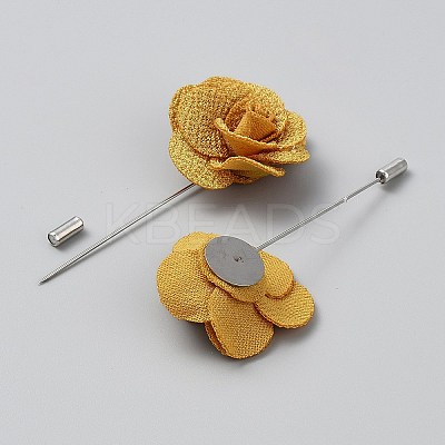 Flower Polyester Brooches JEWB-WH20006-01A-1